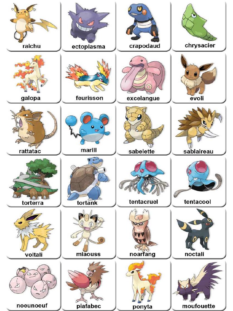 Cartas Memory Pokemon para Imprimir X 2 | PDF