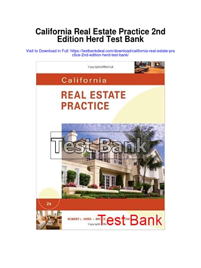 California Real Estate Practice 2nd Edition Herd Test Bank PDF