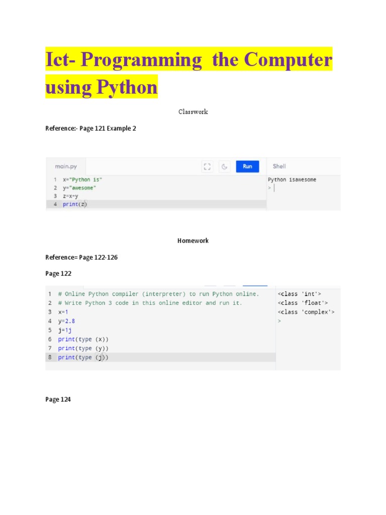 ICT Python Full Document. | PDF