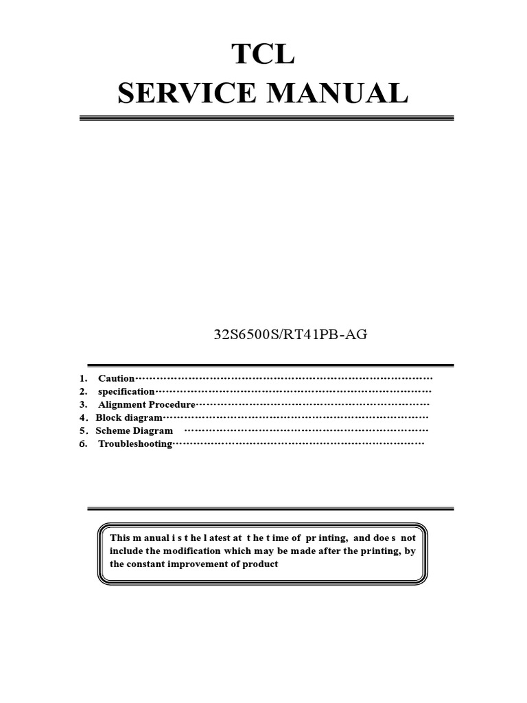 TCL 32S6500S Service Manual | PDF | Hdmi | Google Play