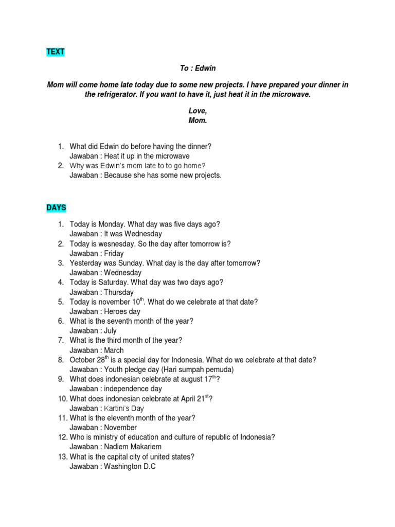 English Language Quiz Examples | PDF | Linguistics