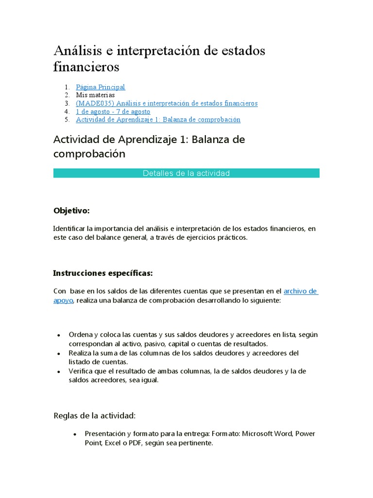 Actividad 1 Y 2 Contabilidad Descargar Gratis Pdf Estado Financiero