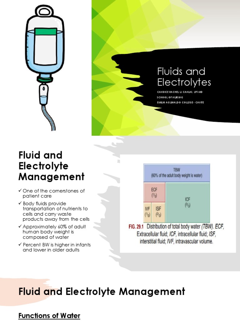 Fluid and Electrolyte Management Guide | PDF | Blood Plasma | Electrolyte