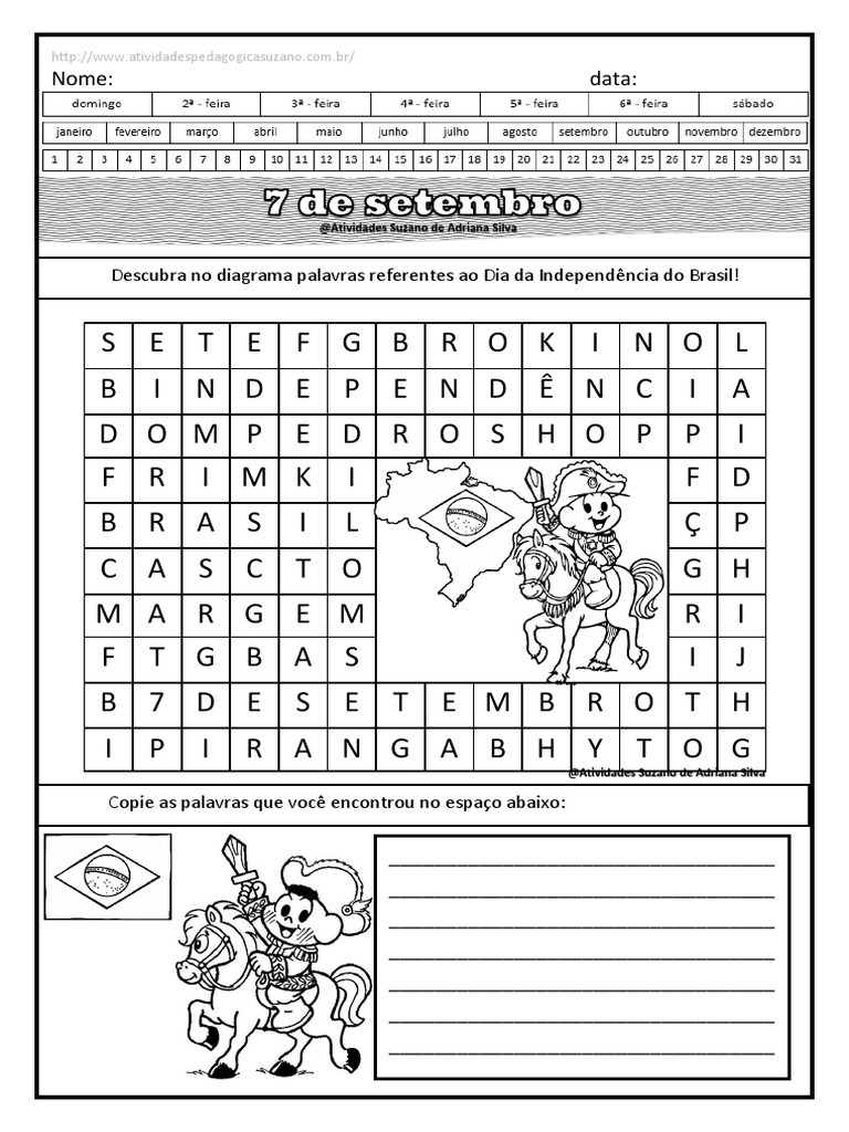 Atividades Lúdicas: Independência do Brasil | PDF