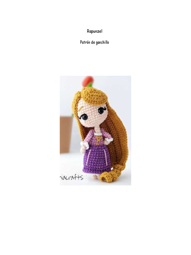 Patrón Amigurumi Rapunzel con Sartén | PDF | Handedness | Tejer
