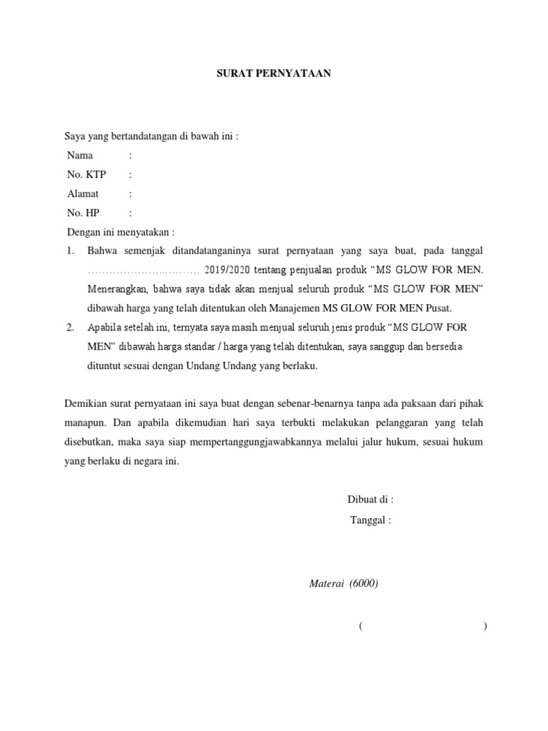 Surat Pernyataan Tidak Menjual Barang Secara Online: Sebuah Tinjauan Komprehensif