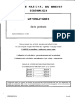 Sujet DNB Maths Madagascar