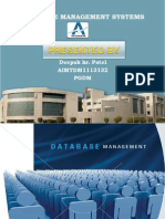 Database Management Systems: Deepak Kr. Patel AIMTDM1113132 PGDM