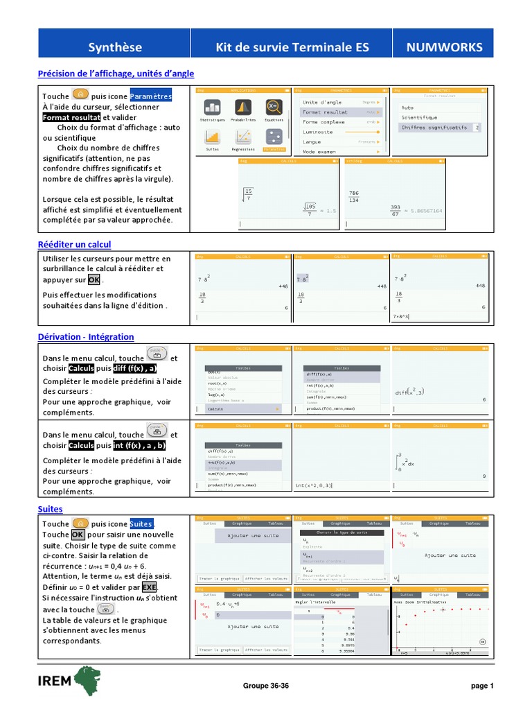 Guide NumWorks : Statistiques et Calculs | PDF | Probabilité | Loi normale