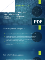 Role of A Systems Analyst