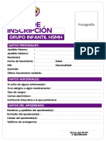 Ficha de Inscripción Grupo Infantil HDCSMH