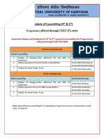 Schedule of 4th & 5th Counselling (PG Programmes) - 2023-24