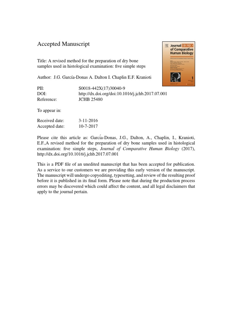 A Revised Method For The Preparation of Dry Bone PDF Abrasive