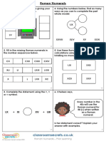 Roman Numbers Without Answers Year 6