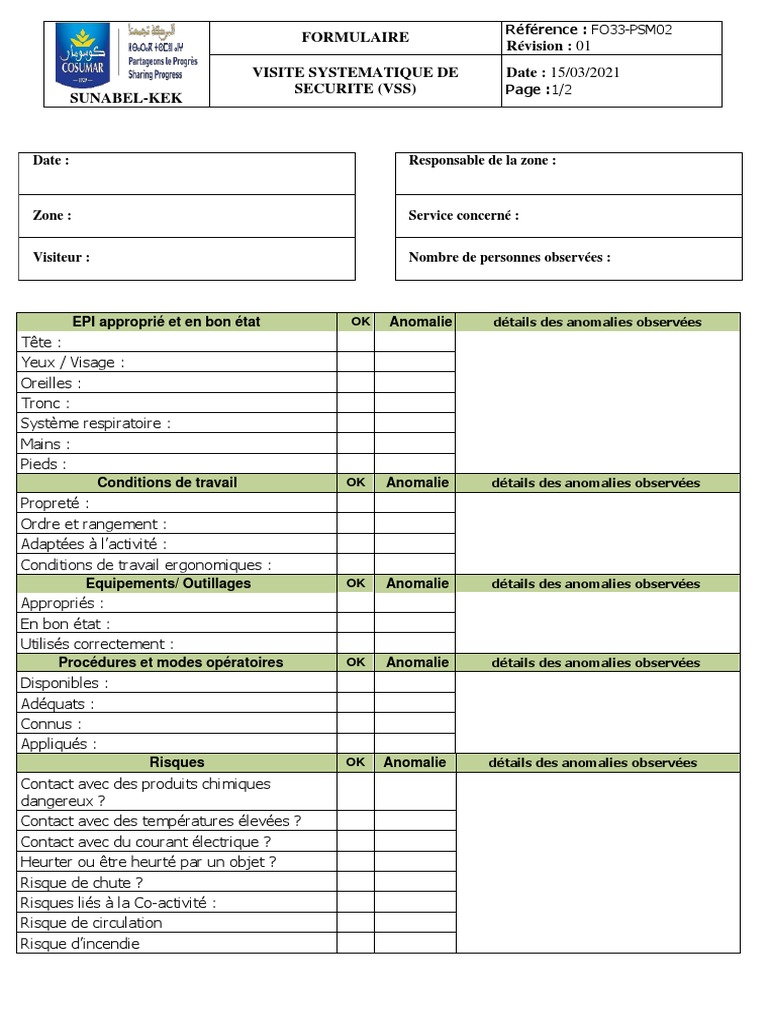 Fiche Formulaire VSS | PDF