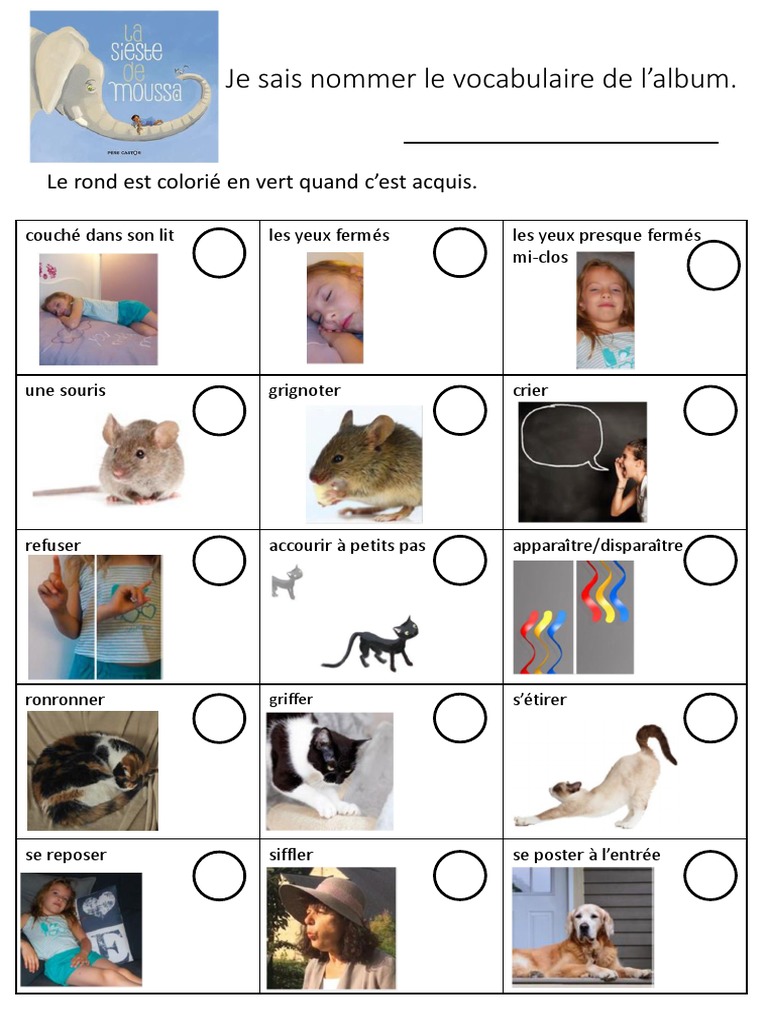 La Sieste de Moussa - Vocabulaire | PDF