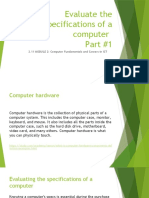 Evaluate The Specifications of A Computer Part 1 2.11 Computer Fundamentals and Careers in ICT