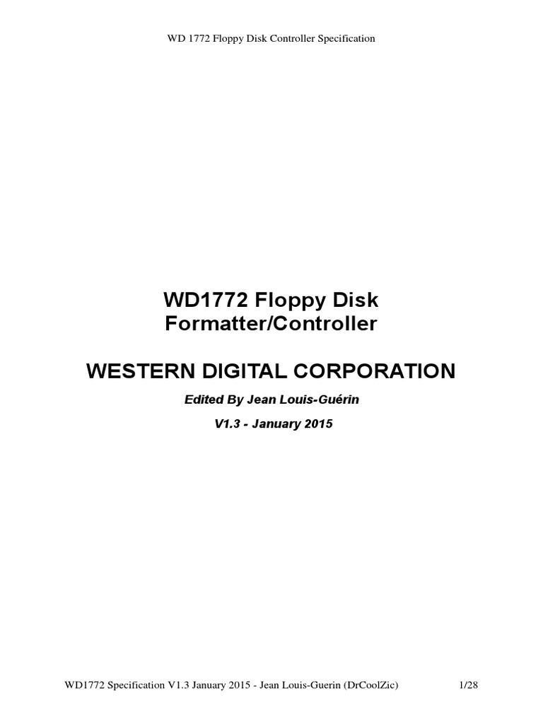 WD1772 Download Free PDF Floppy Disk Input/Output