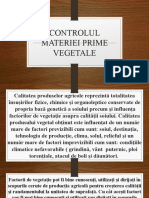 Controlul Materiei Prime Vegetale