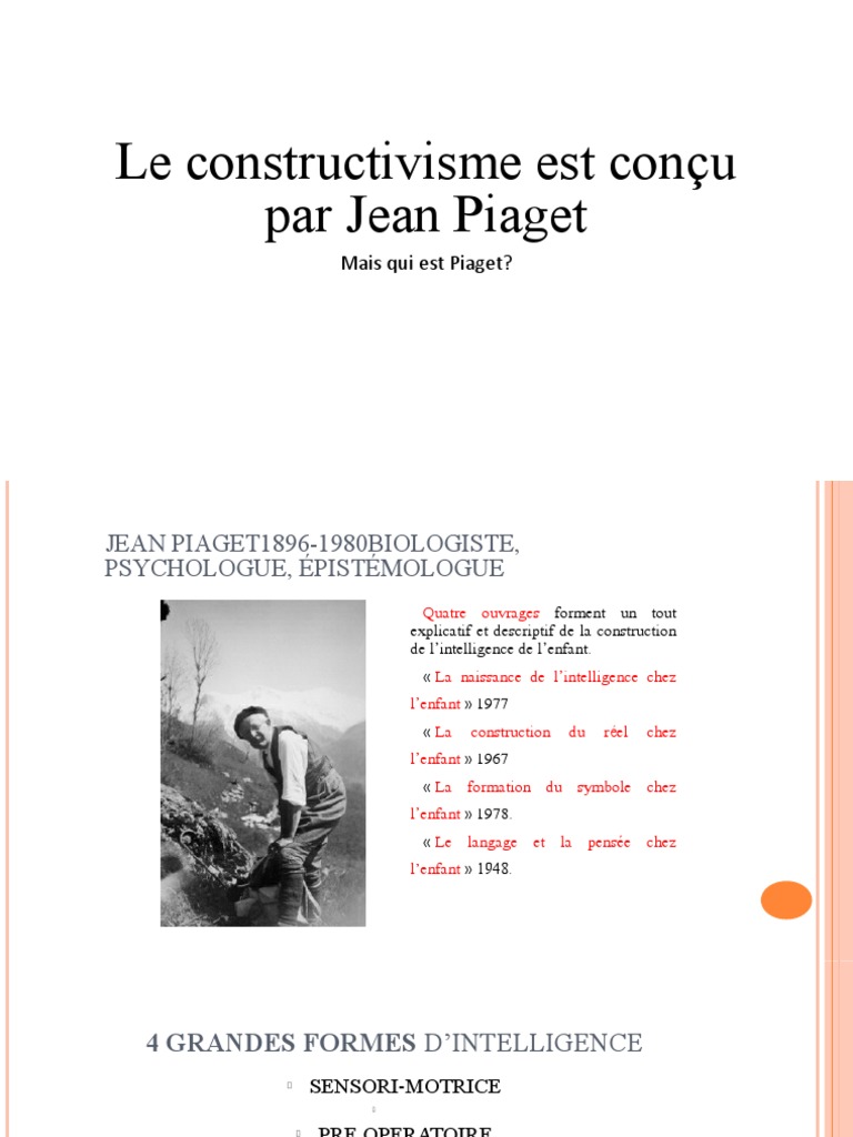 Le constructivisme selon Jean Piaget | PDF | Constructivisme ...