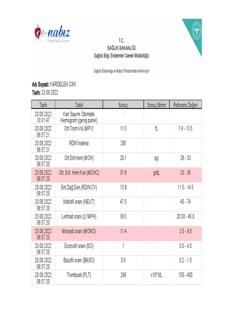 Enabiz Tahlilleri PDF