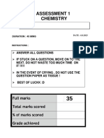 Chemistry Assessment 1