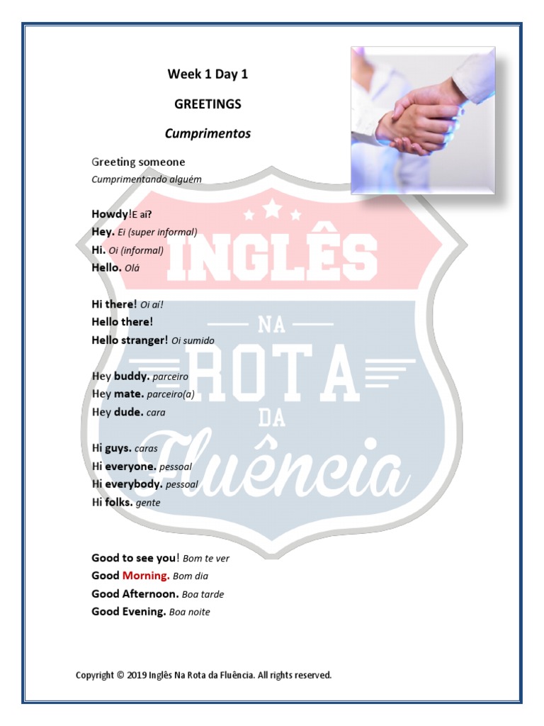 Apostila+Week+1+Day+1 6 | PDF | Artes Linguísticas e Disciplina