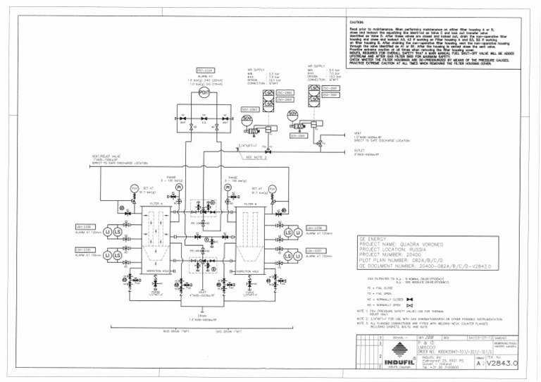 LM6000 082 - Gas Fuel Filter-Coalescer Skid V2843 | PDF