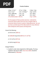 Pediatric Practice Math Problems Answer Key | PDF | Dose (Biochemistry ...
