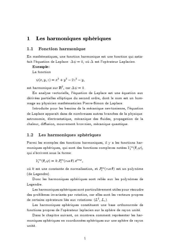 Les Harmoniques Sphériques PDF