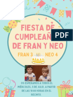 Póster Fiesta de Cumpleaños Infantil Ilustrado Colores pastel 2