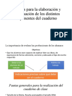 Criterios para La Elaboración y La Evaluación de Los Distintos Componentes Del Cuaderno