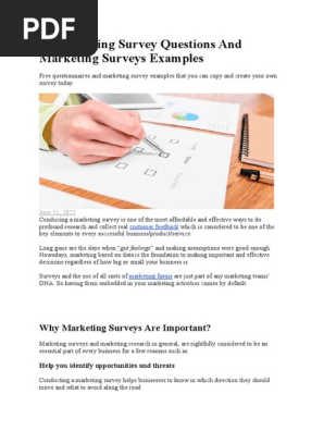 50 Marketing Survey Questions And Marketing Surveys Examples