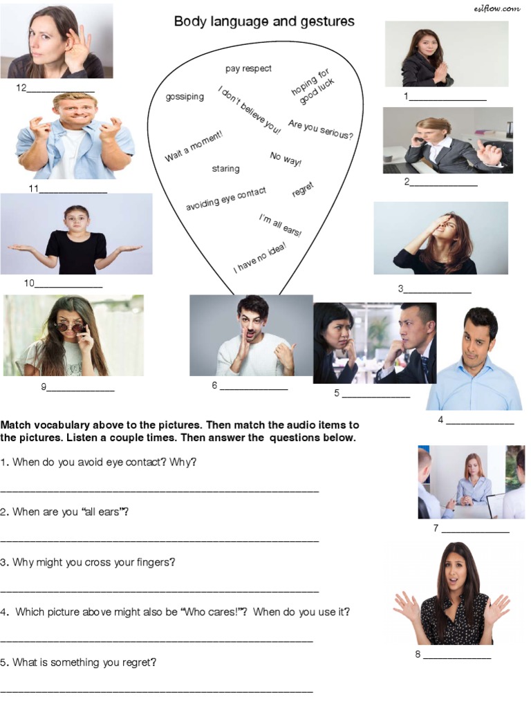 Body Language & Gestures Guide | PDF | Human Communication