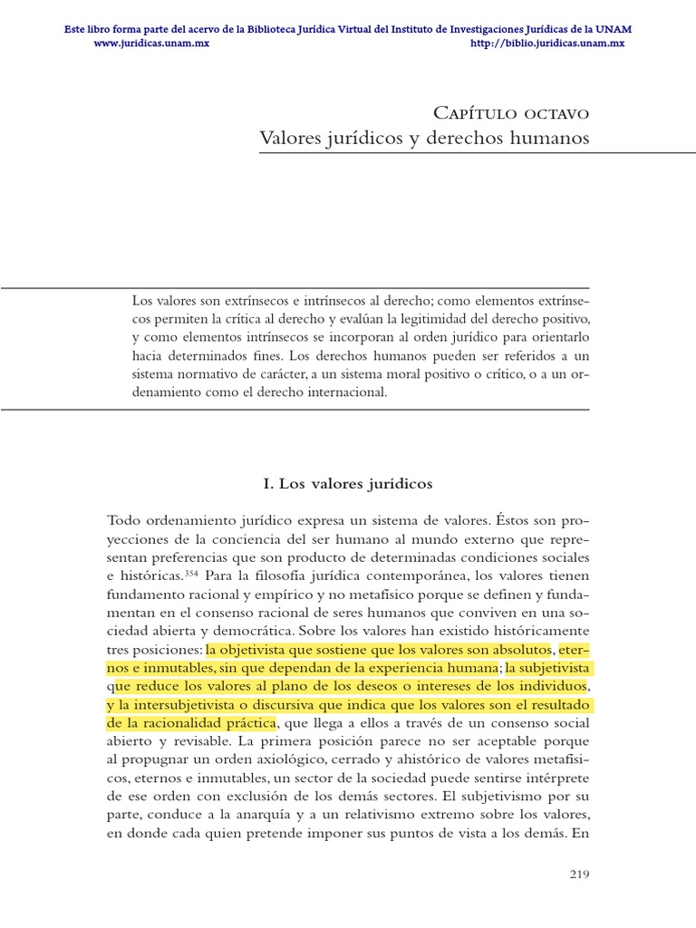 Valores Juridicos y Derechos Humanos-1-22 | PDF | Justicia | Crimen y ...
