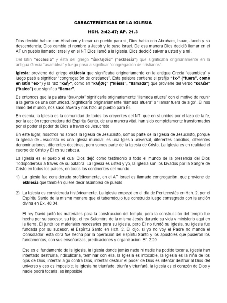 Características de La Iglesia | PDF | Iglesia Católica | Cristo (título)