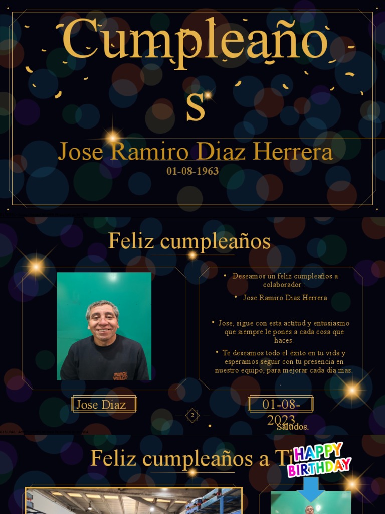 Feliz Cumpleaños, Jose Ramiro Diaz | PDF