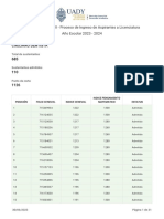 Resultados EXANI II - Proceso de Ingreso de Aspirantes A Licenciatura Año Escolar 2023 - 2024 Cirujano Dentista