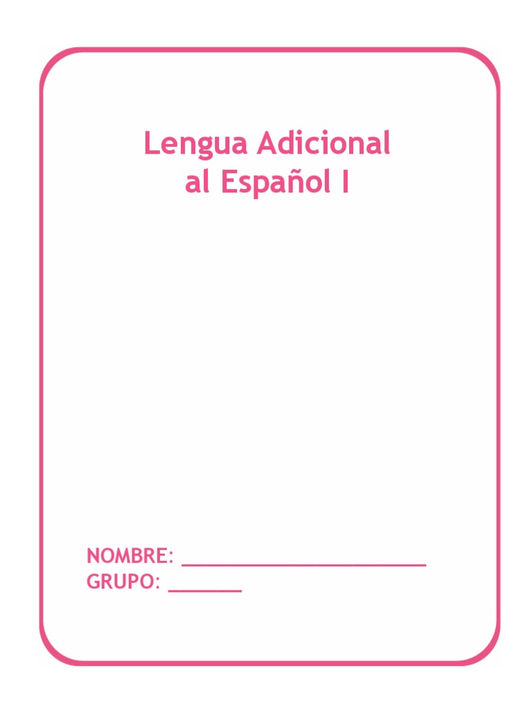GE1 Lengua Adicional Al Espanol 1 PDF Noun Plural