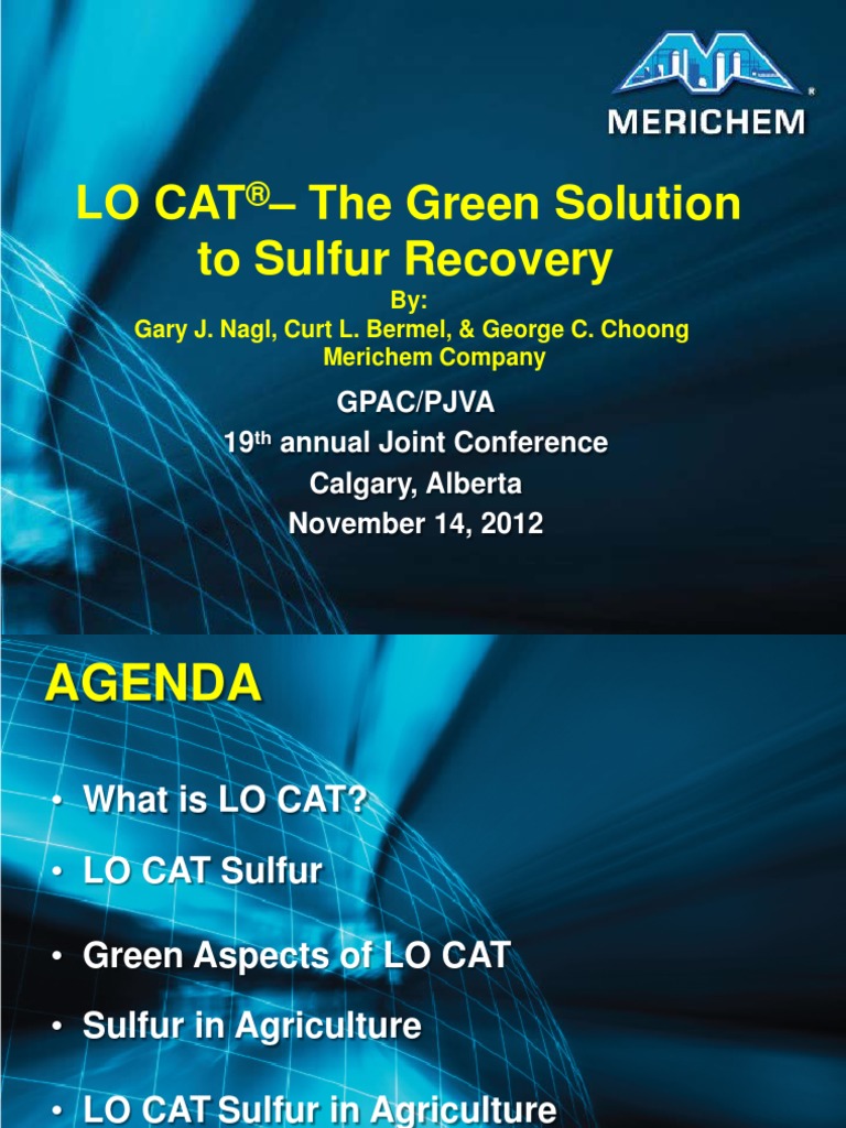 Lo Cat H2S Removal | PDF | Filtration | Sulfur