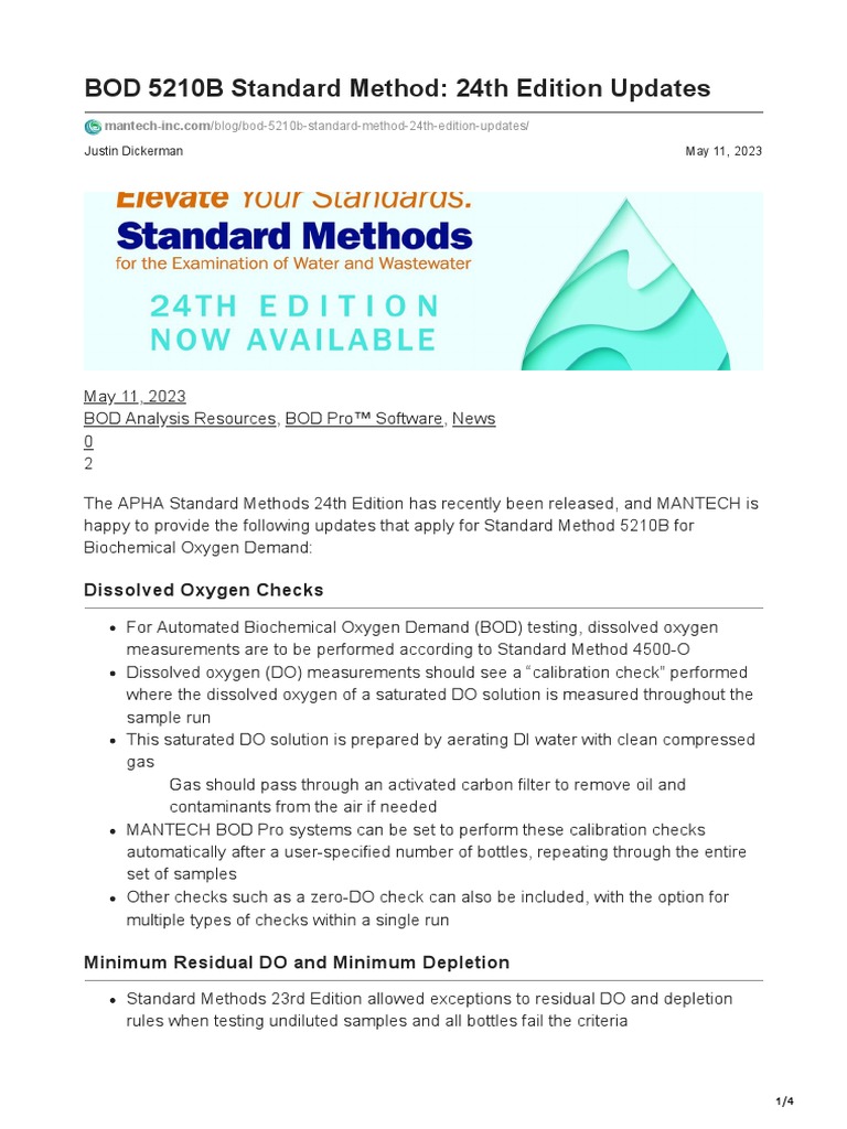Bod 5210b standard method 24th edition updates pdf chemistry