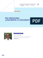 En Medicina: ¿Paciente o Usuario?