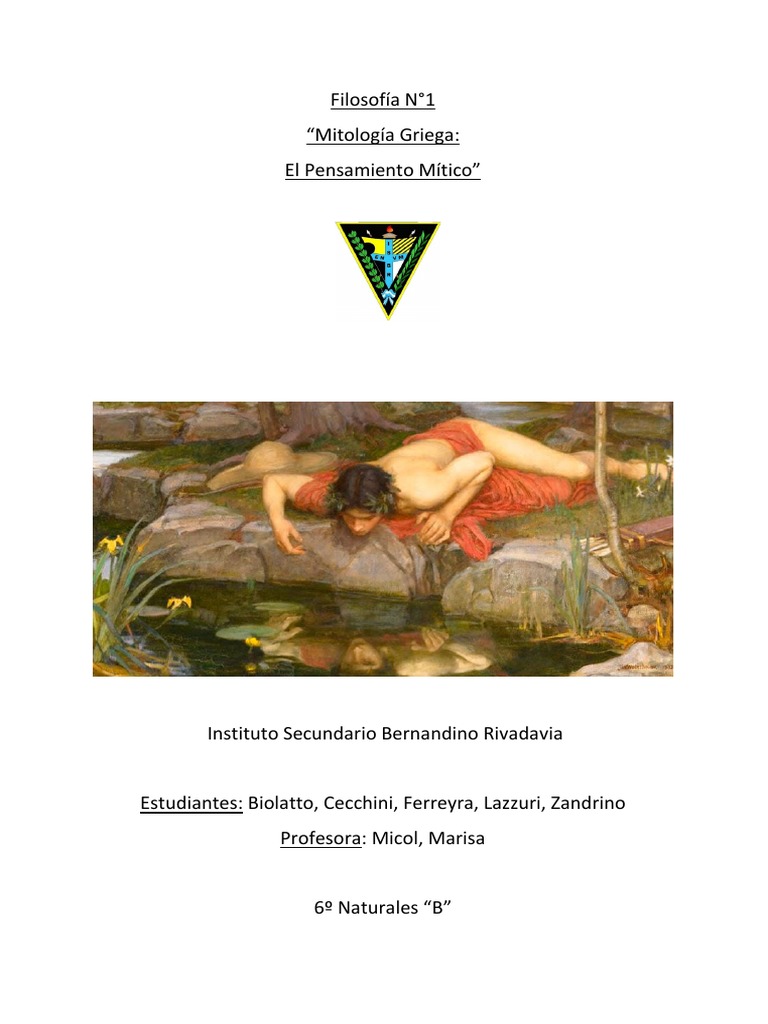 Mito de Narciso en la Mitología Griega | PDF | Amor | Mitología griega