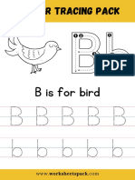 B Is For Bird Coloring Free Letter B Tracing Worksheet PDF