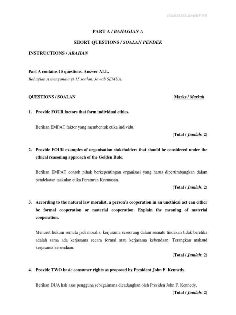 Soalan Final Oumm3203 Jan08
