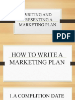 Writing and Presenting A Marketing Plan