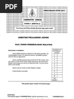 JOHOR STPM Trial 2011 Chemistry PAPER 2(NO BAHASA MELAYU SLIDE) AND ANSWER