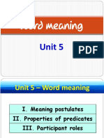 Unit 5 - Word Meaning (2) - Handout