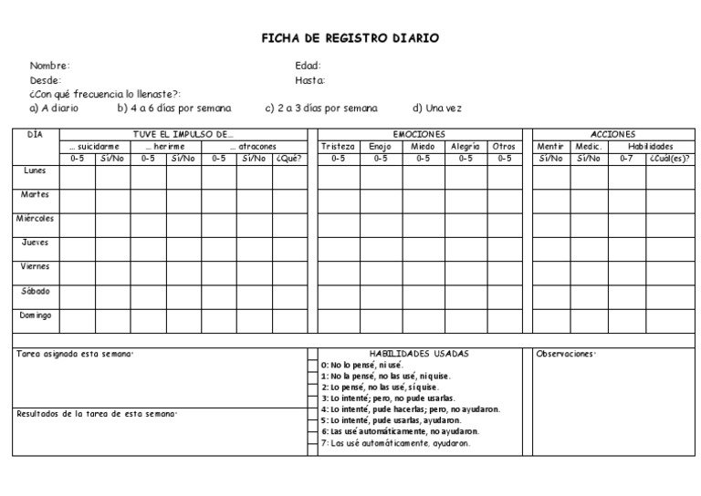 Ficha de Registro Diario - 2023 - MONTENEGRO, Camila | PDF | Relaciones ...