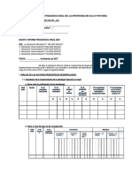 Informe Pedagógico Anual Del Docente de Aula o Por Horas 2021